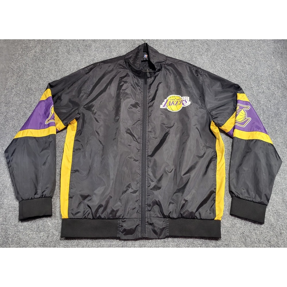 NBA Los Angeles Lakers Full-Zip Black & Gold Windbreaker Jacket Men's Size Large